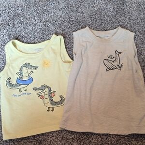 24m Yellow and Cream Tank Tops with Fun Prints
